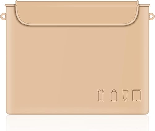 YONOY Soporte para brochas de maquillaje de viaje, bolsa con cremallera, soporte portátil de silicona para brochas de cosméticos, bolsa organizadora