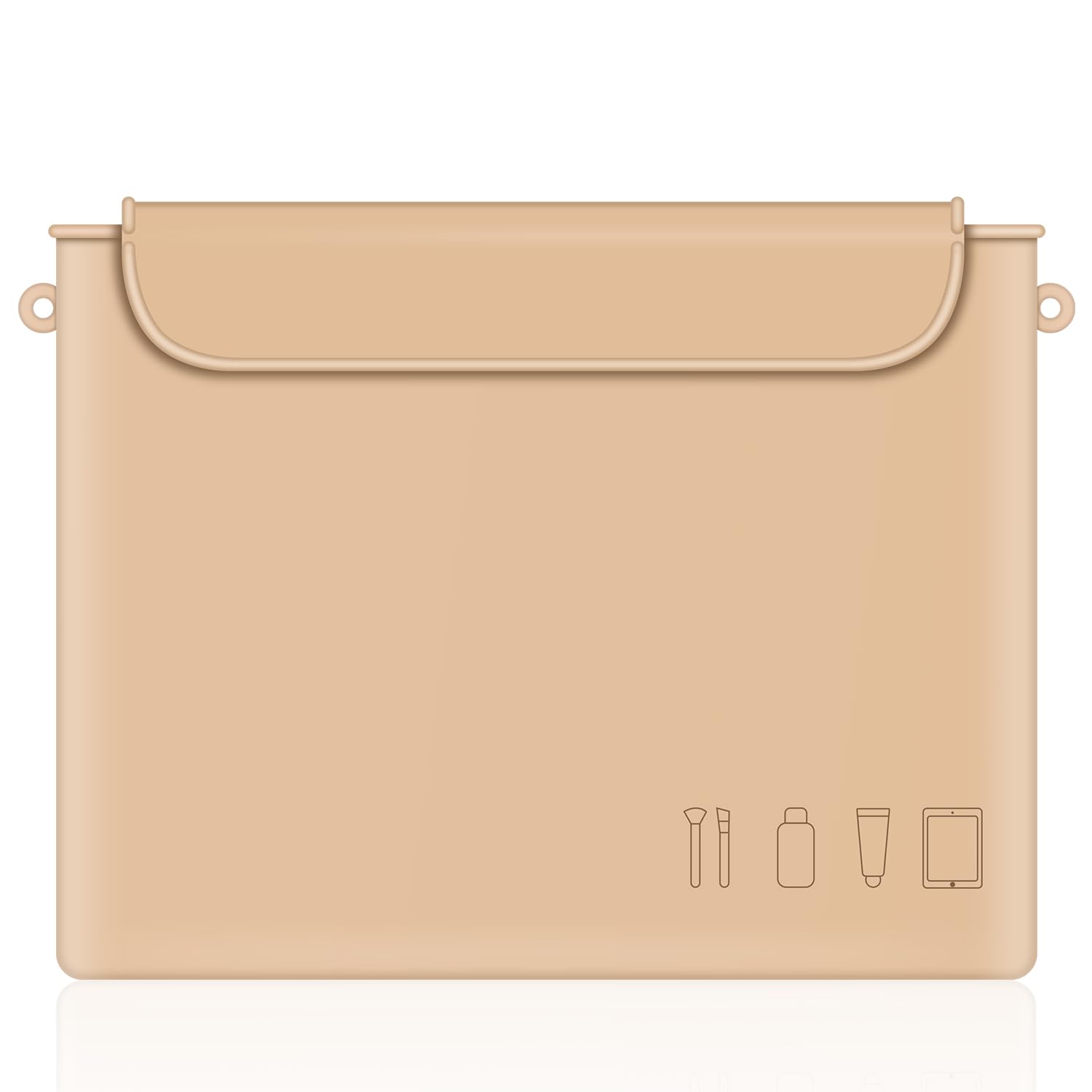 Cosmetic Bag for Women, Makeup Bag Travel Pouch, Waterproof Large Travel Toiletry Bag for Girls Brush Bags, Reusable (Khaki)