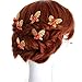 Produktbild 12 Stück U-förmige Schmetterlings-Haarnadeln mit Perlen, Strass, Brautschmuck, Hochzeit, Haarschmuck, Haarnadel, DIY-Zubehör für Frauen und Mädchen (Gold)