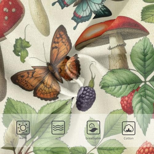 Joisal Girls Underwear Toddler 2t Cotton Panties Little Girl Bright Briefs Girls Undies Vintage Mushrooms Leaves Butterfly3