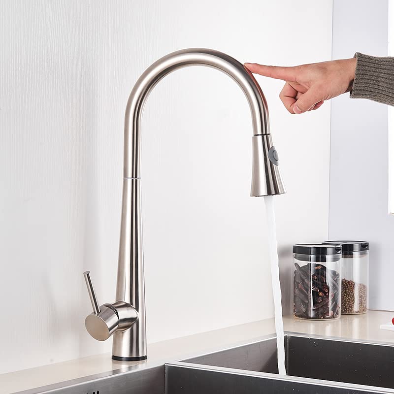 Grifo para ollas de cocina plegable con brazo oscilante de pared y doble junta flexible
