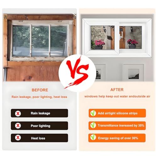 Ventana horizontal de aluminio blanca ideal para baños y cobertizos 5