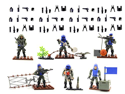 MAGMABRICK Personal de Paz de la Onu del Organización de Las Naciones Unidas (Onu). Soldado Figura con el Engranaje táctico Compatible con Legos
