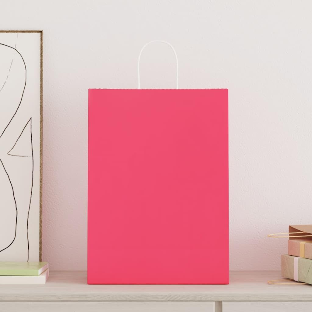Bolsas de papel 250 piezas rosa 32 x 17 x 44 cm