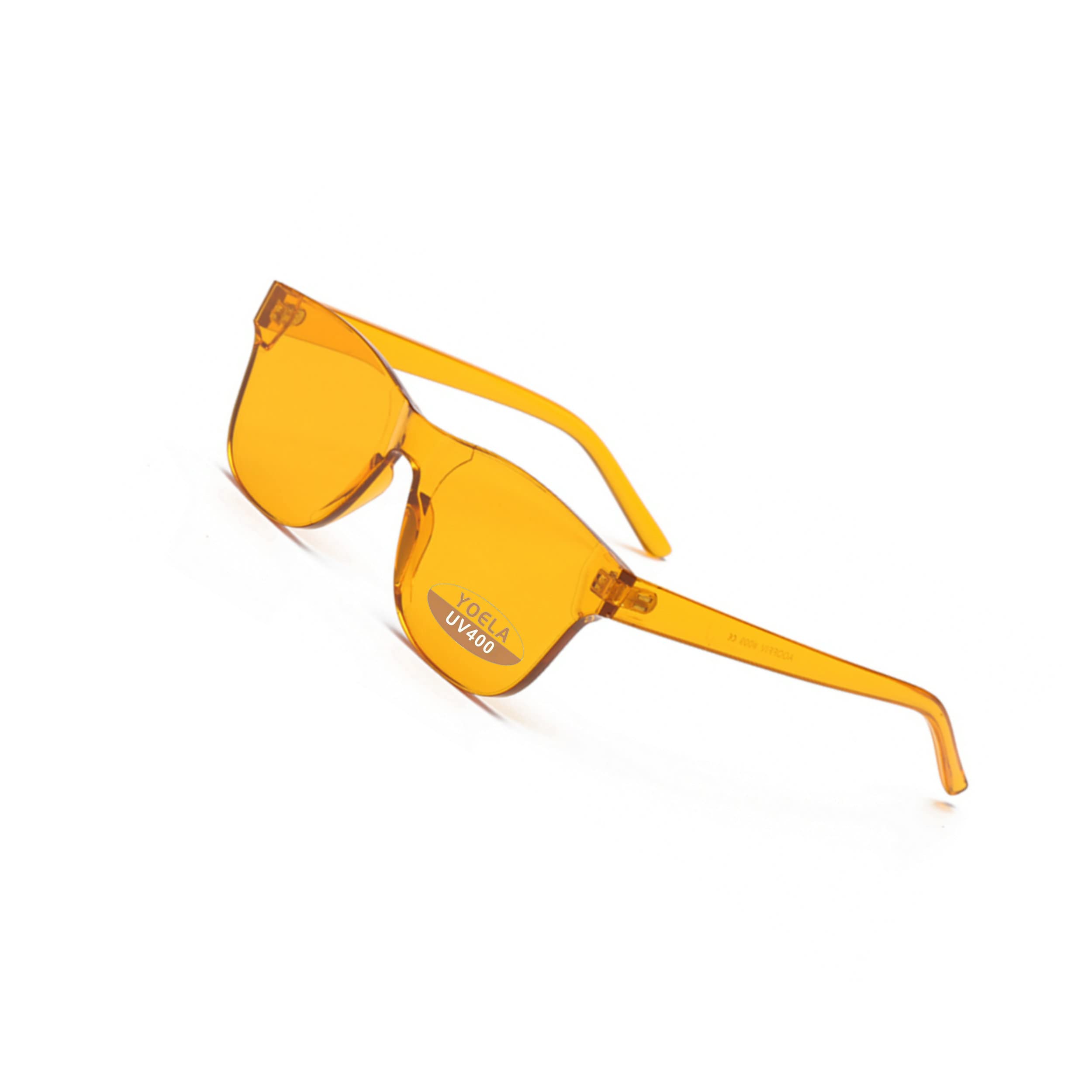 Übergroße quadratische randlose Sonnenbrille getönt Unisex Damen Herren Einteilige farbige transparente Brille Retro Brille
