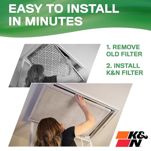 Image of K&N 20X30X1 HVAC Furnace Air Filter, Lasts a Lifetime, Washable, Merv 13, the Last HVAC Filter You Will Ever Buy, Breathe Safely at Home or in the Office, HVC-13-12030