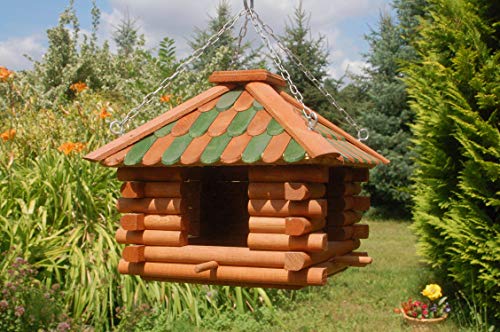 DSH DEKO SHOP HANNUSCH Luxus Vogelhaus Futterhaus zum aufhängen, hängend V13