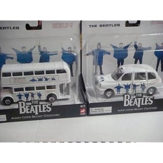 Corgi The Beatles « HELP » Routemaster Double Decker Bus & Austin London Taxi – Album Cover Theme Collector Set 1/43 - Les Beatles, Paul McCartney, John Lennon, RIngo Starr, George Harrison