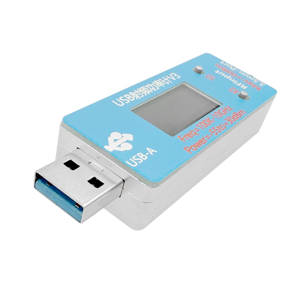JMT USB RF 5V Power Meter 100K to 10GHz, -55 to +30dBm with 0.96-inch TFT Display for PC Configure, V3.0 Version (Power Meter)