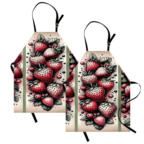 Professionnel Tabliers Roses Foncé Et Vert Laurier Réglable Tabliers Avec 2 Poches Tablier Cuisine Pour Jardin Boutique De Fleurs Jardinage