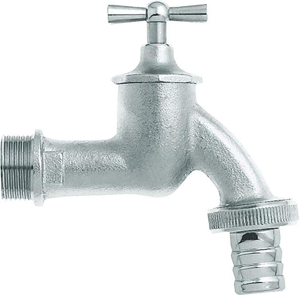 Geka MS-MT Water Tap with Threaded Hose Fitting, Silver, 1/2-Inch