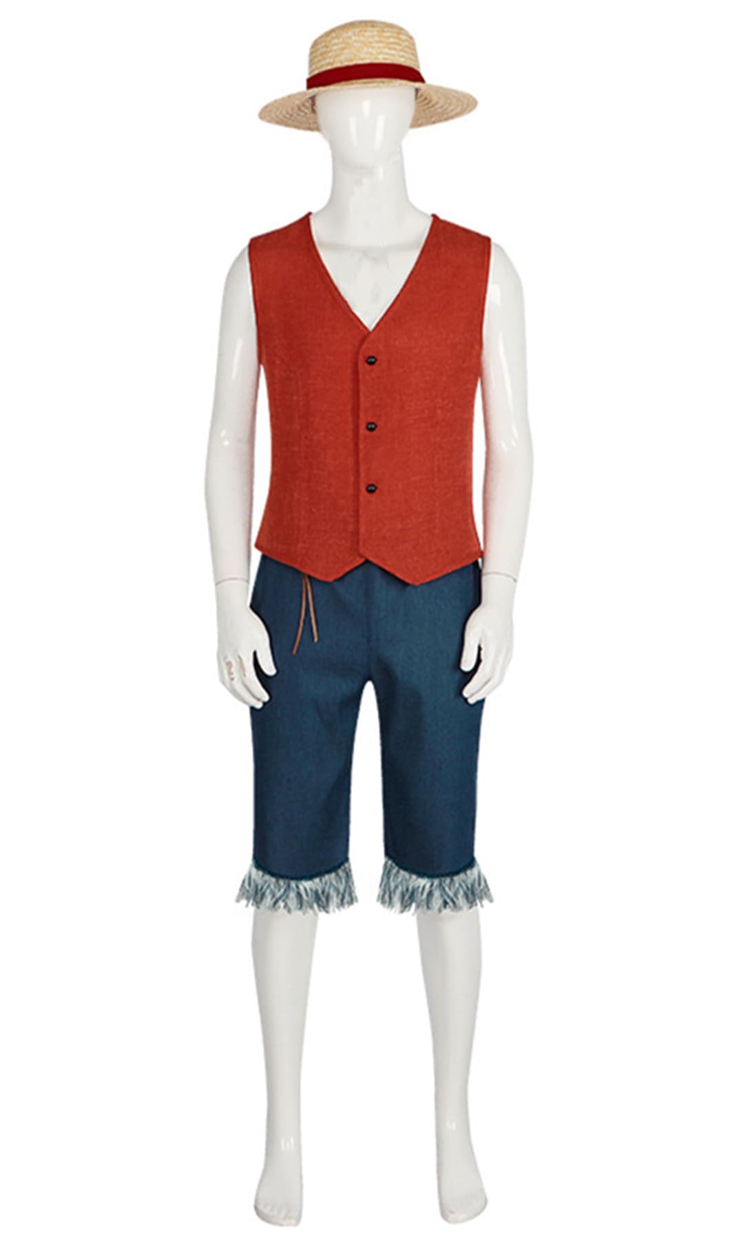 Halloween Cosplay Costume Adult Cosplay Vest Top Pants with Straw Hat Outfits