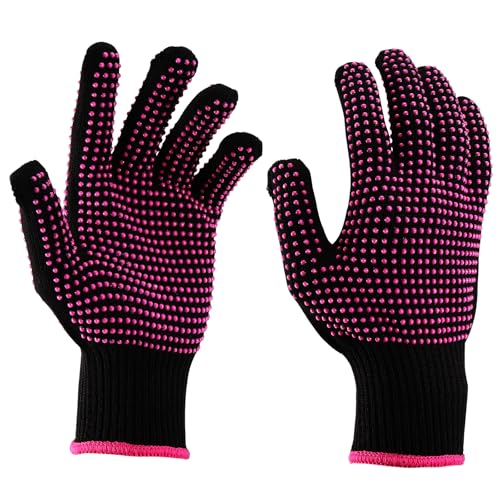Coptiner 2PCS Guantes Resistentes al Calor Guantes de Horno de Silicona Antideslizantes para el Peinado del Pelo Herramienta de Parrilla de Cocina Multifuncional Guante de Cocina a Prueba de Calor