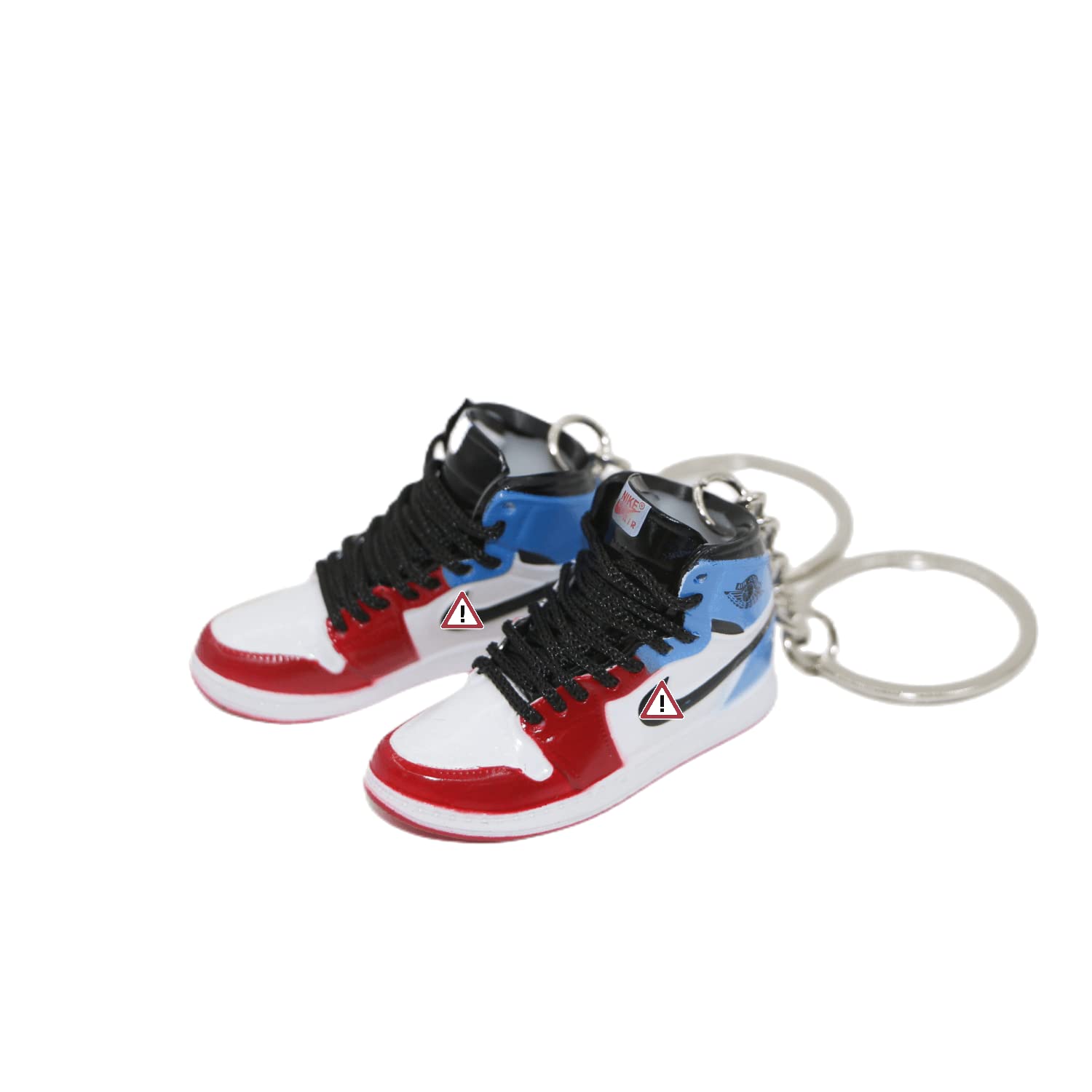XForce PlazaXForce Plaza AJ 3D Sneaker Keyring Shoe Key Chains Retro Vintage Fun Gifts Party Favors Collectible for Sneaker Fans (AJ-Red/Blue, 2)