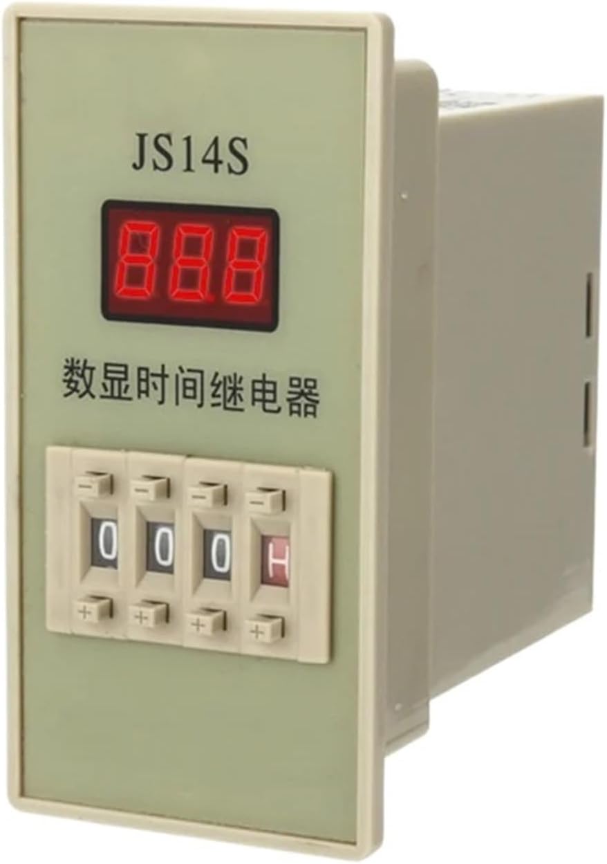 Time Relay JS14S AC 220V 380V Delay Timer 0.01s-999H DPDT Digital Programmable Timer with Socket Base(AC220V)