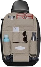 Neodrift 'Seat Master' Premium 7D Car Seat Organizer, Universal Fit, Multi-Pocket Storage for Bottles, Documents, Mobile, Keys, Tissues (Beige)