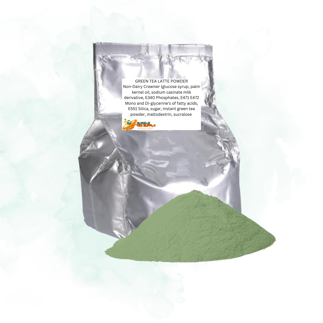 Green Tea Latte Flavored Boba Bubble Tea Powder for Milk Tea Premium Instant Drink Mix - 2.2 LB bag for 40-45 Servings - Just Add Tapioca Pearls by BUBBLE TEA SUPPLY