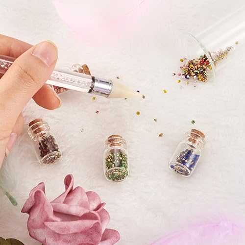 Miniatura 7 de Pandahall - 5500 piezas de diamantes de imitación de cristal redondas facetadas, 11 colores puntiagudos en la parte posterior, cabujones chapados en