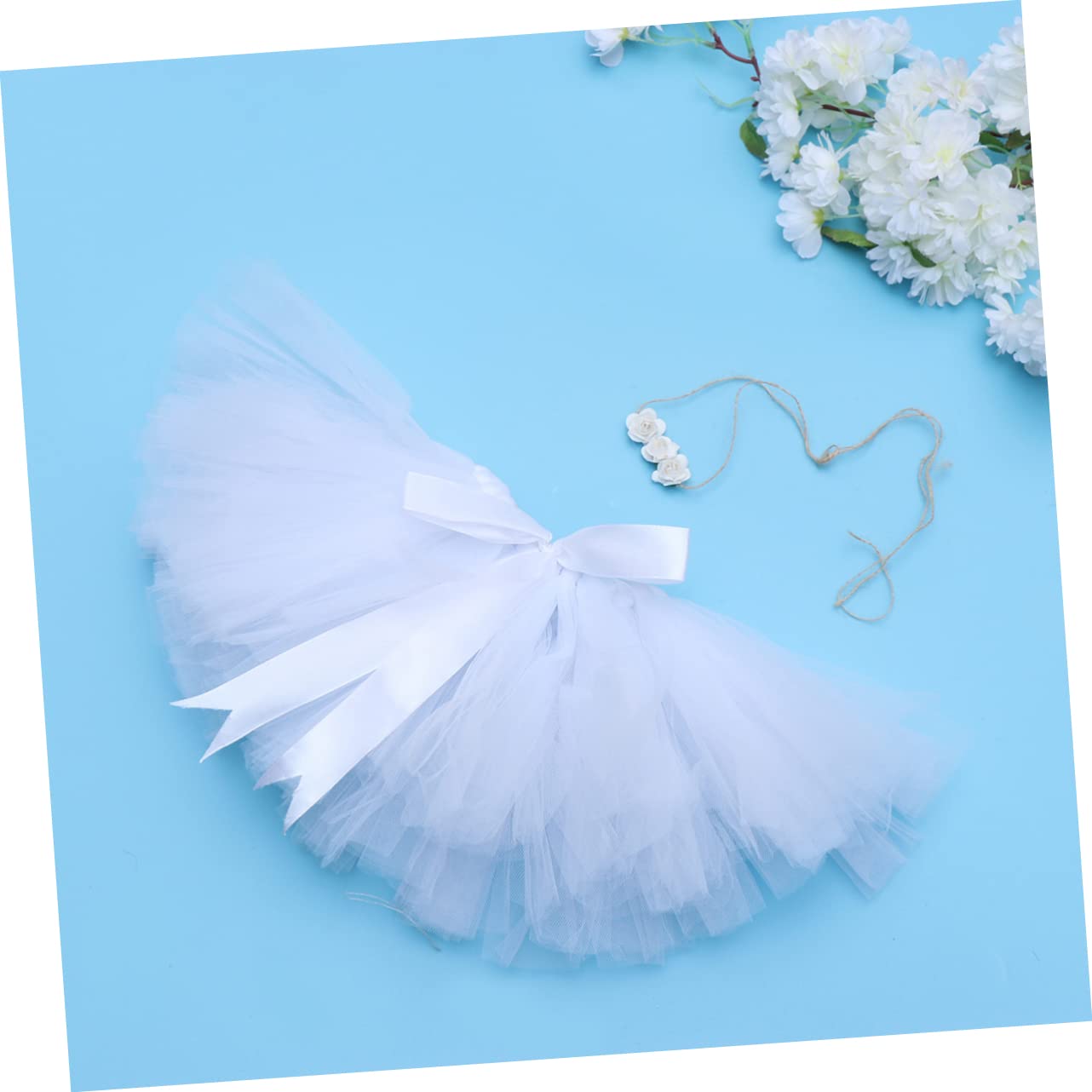 Abaodam 3piezas Falda Tutu De Tul Para Bebés Con Diadema Floral Traje De Fotografía Para Niñas De Meses Vestido De Princesa Color Ropa Para Nuevos Nacidos y Celebraciones