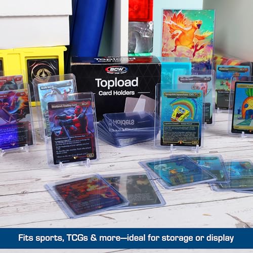 Image of BCW 3x4 Standard Topload Card Holders | 400 Pack | Top Loaders for Cards | Rigid Card Protector | Fits Standard Size Cards Up to 35pt