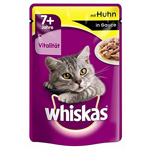 Whiskas Portionsbeutel 7+ mit Huhn in Sauce 24x100g Katzenfutter
