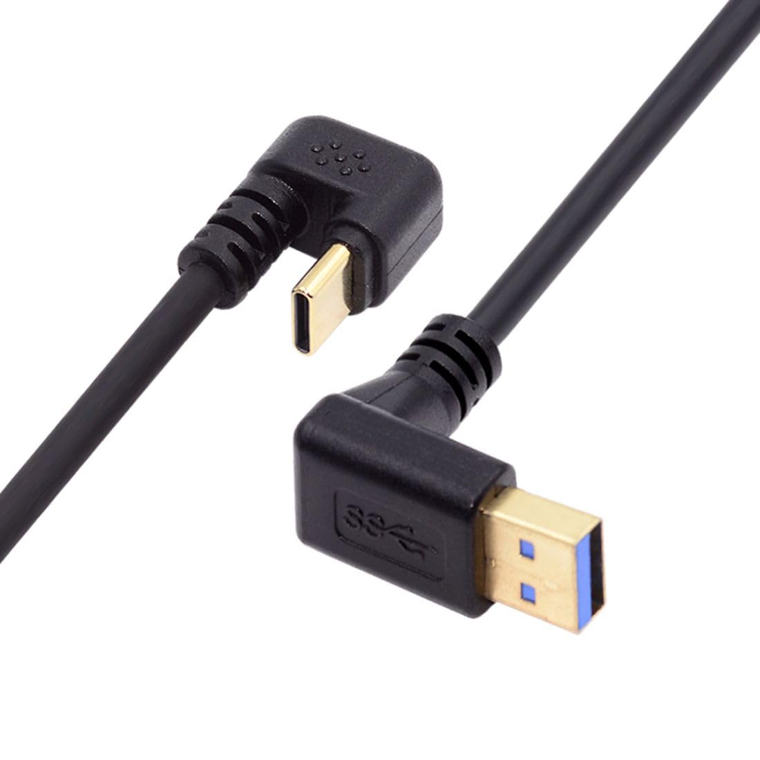 Prolunga USB C 3.1 Gen 2 10Gbps – Angolata 90°, Ricarica Rapida 65W, Trasferimento Dati, 0,2m - 2