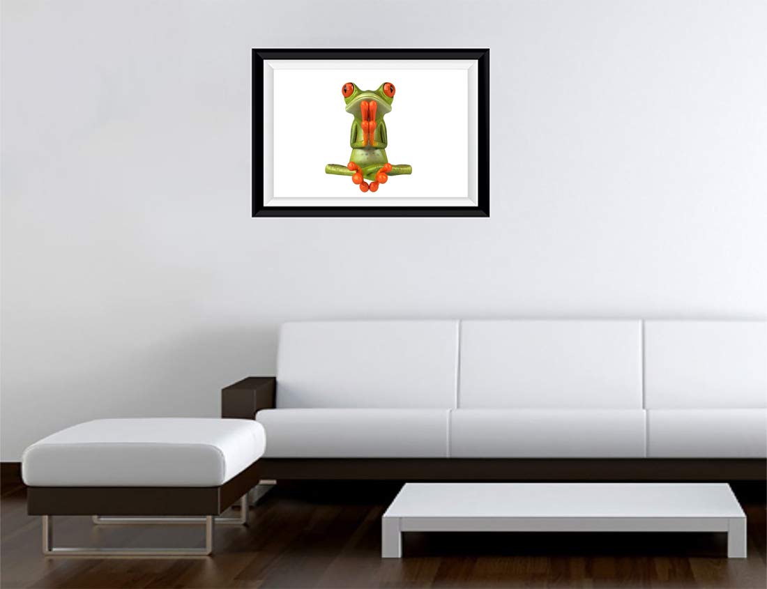 Gadgets Wrap Printed Landscape Photo Frame Style Decal Decor - Frog Yoga, 30 Cm X 5 (Multicolor)