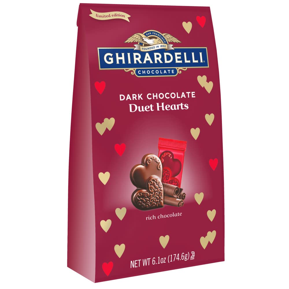 Ghirardelli Dark Chocolate Duet Hearts - 6.1 oz.