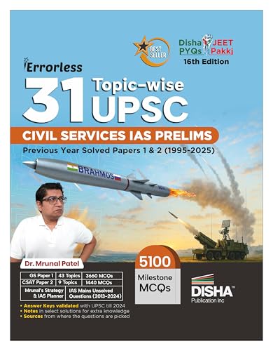 Disha 31 Topic-wise UPSC Civil Services IAS Prelims Previous Year...