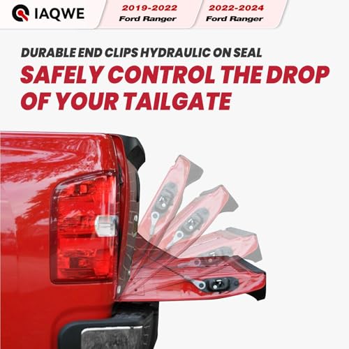 Image of IAQWE 43206 Truck Tailgate Assist Shock Kit for Ford Ranger 2019 2020 2021 2022 2023 2024(Not fit 2022 Raptor), Slow Drop Pickup Tail Gate Accessories Damper Strut(Provide All Tool)