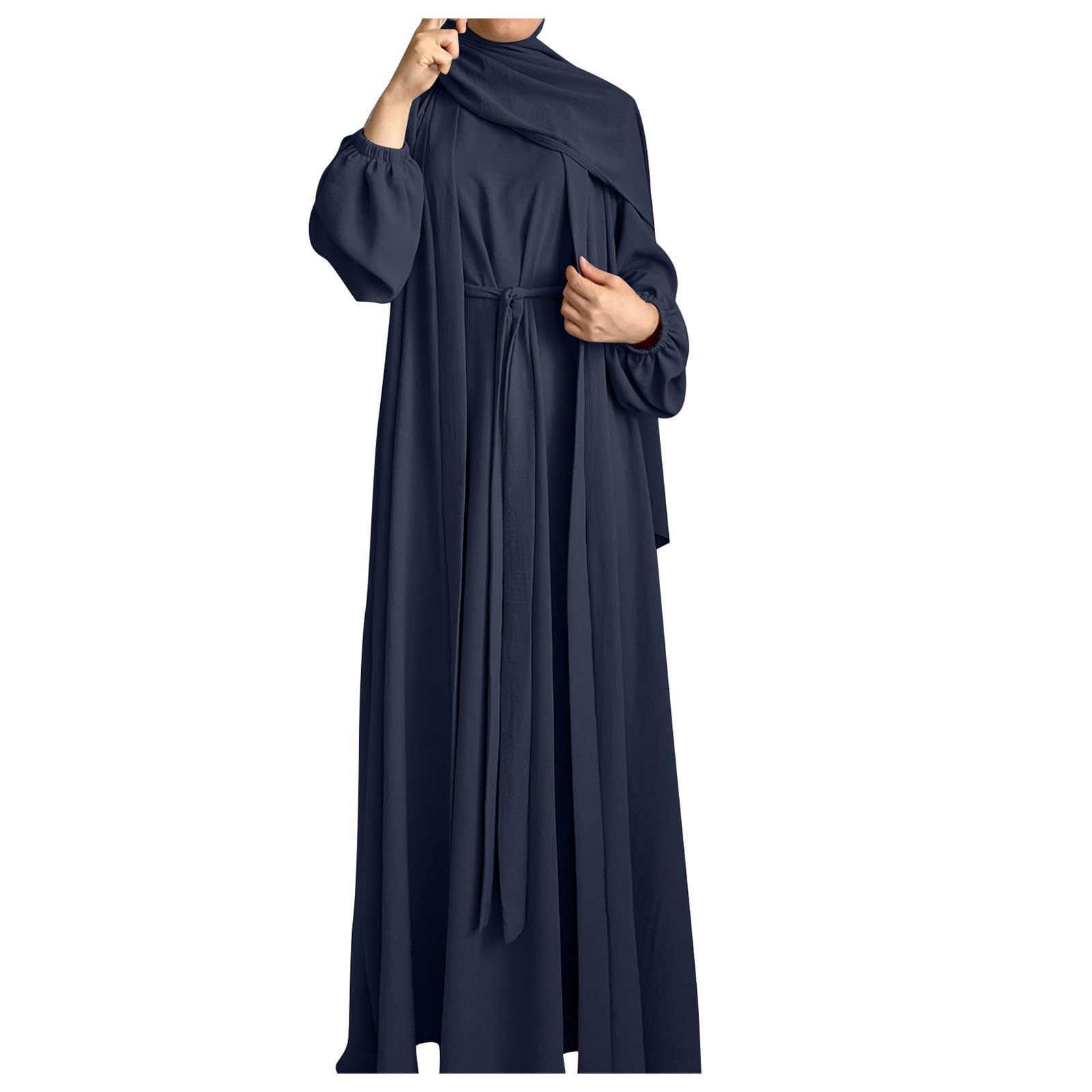 IEFiEL Donna Musulmano Lungho Abaya Conservatore Abito Da Preghiera A Copertura Totale Robes In