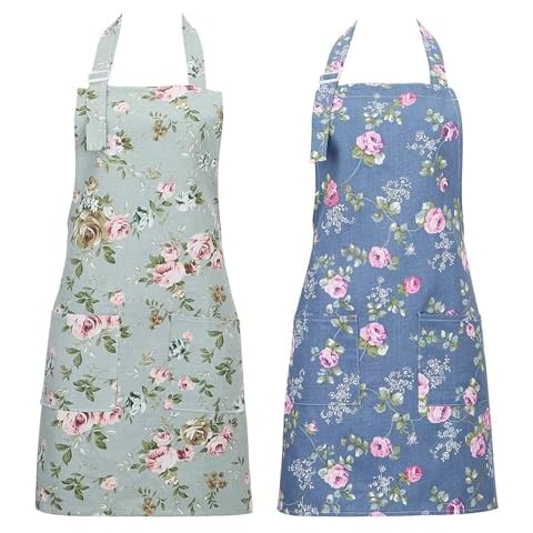 YHQZ Vintage Flower Kitchen Aprons Set Cover