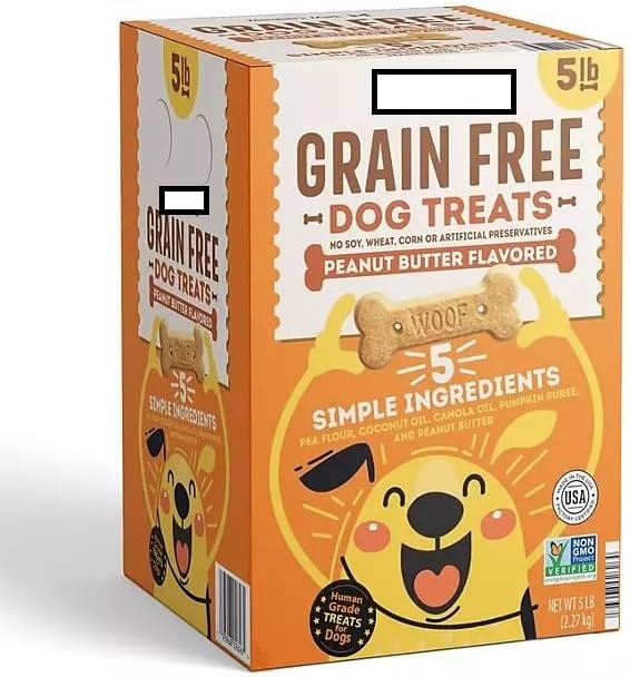 Picture of Amazon.com : 5 pounds of Grain-Free Dog Treat Biscuits, Peanut Butter ...