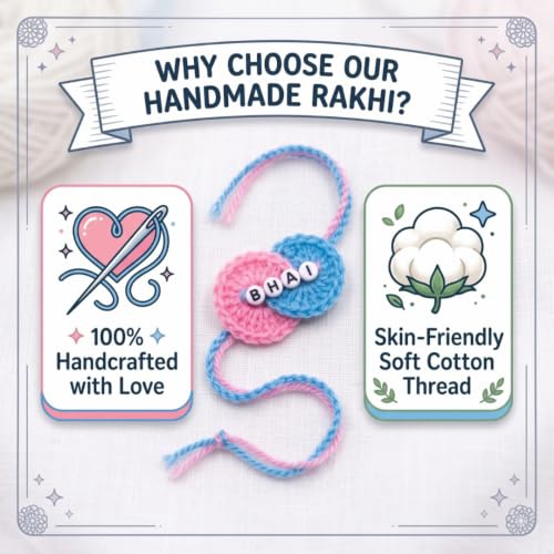 Image of Handmade Crochet Rakhi for Brother Bhai Bracelet