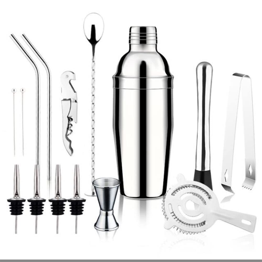 Bamboo Rack Bartending Set CocktailShaker Bar Tool Set da 16 Pezzi