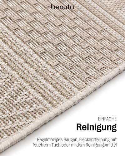 benuta In- & Outdoor Teppich Naoto Beige 120×170 cm | Pflegeleichter Teppich geeignet für Innen- und Außenbreich, Balkon und Terrasse - 5