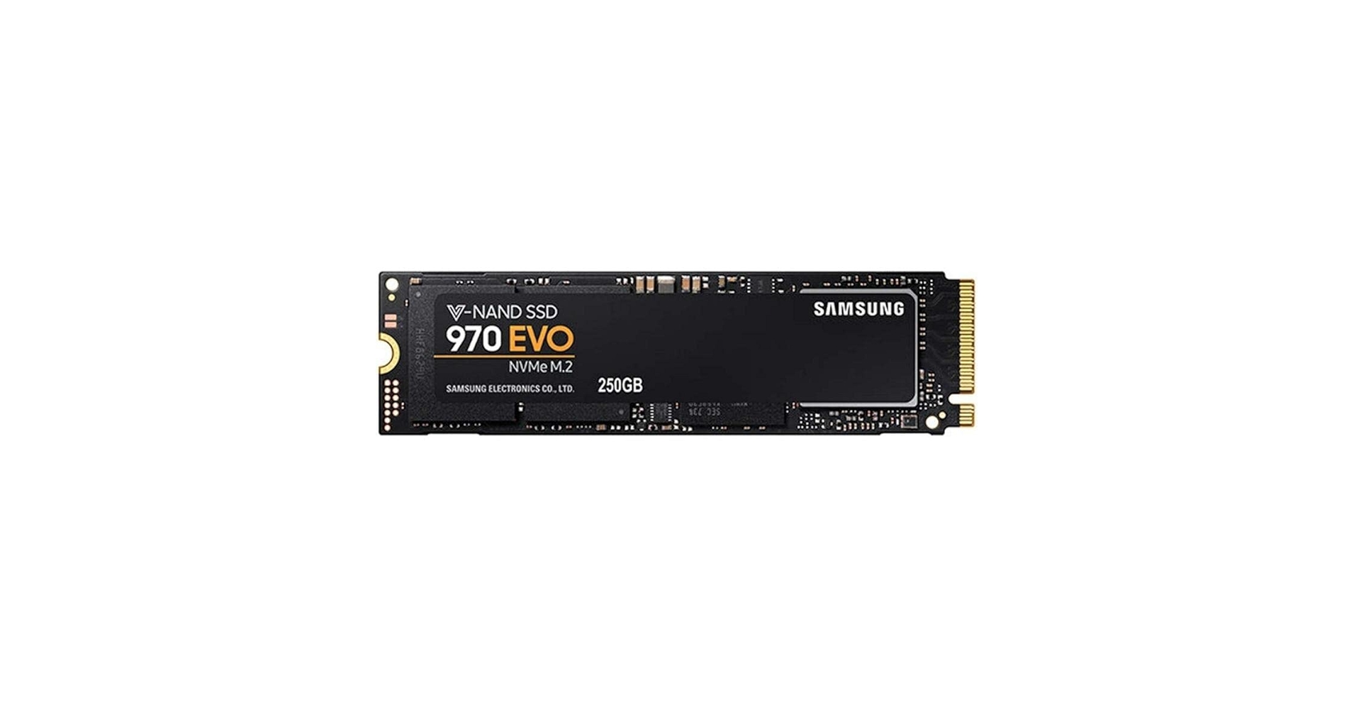 SAMSUNG 970 EVO MZ-V7E250E 250 GB Internal Solid State Drive - PCI Express - M.2 2280-3.32 GB/s Maximum Read Transfer Rate - 1.46 GB/s Maximum Write Transfer Rate - White - 256-bit Encryption Standa