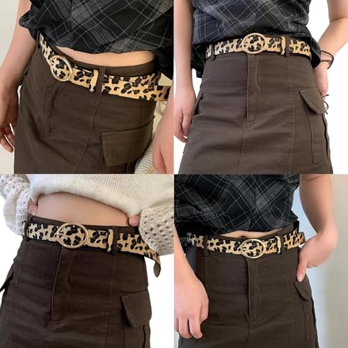 Waist Belt Leopards Print Chain for Cowgirl Stylish Simple Buckle Retro Buckle Waist Chain Belt2