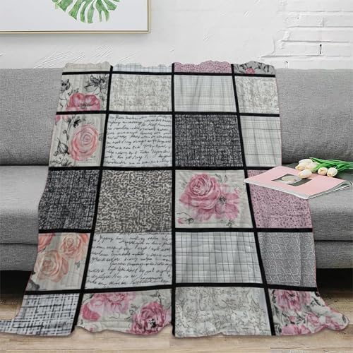 Plaid literie vintage doux et grand jeté de canapé imprimé 3D