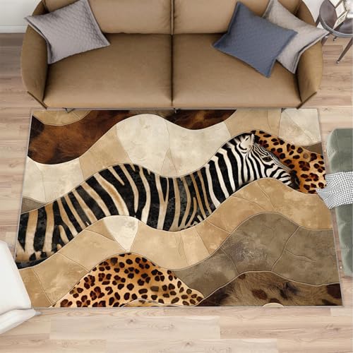 Patchwork Area Rug, 5x6 Rug, Organic Rug for Living Room,