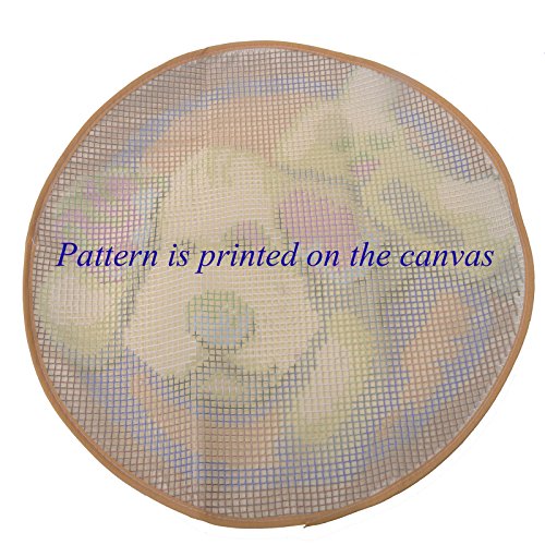 Image of Beyond Your Thoughts DIY Latch Hook Kits Cute Sunflower Pillow Cover Pattern Printed Crochet Needlework Crafts for Kids Adults and Beginners Family Decoration 16.5 * 16.5 in BZ722