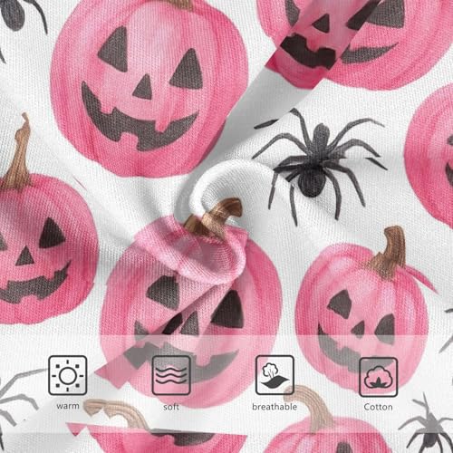 Joisal Funny Pink Pumpkins White Spider Little Girl Panties Toddler Underwear Floral Cotton Bright Kids Briefs Undies 2t3