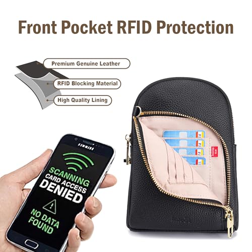 Image of INICAT Small Travel Purse,Anti Theft Crossbody Bag for Women | RFID Blocking, 8 Card Slots,Secure Back Zipper Pocket,Sling Style