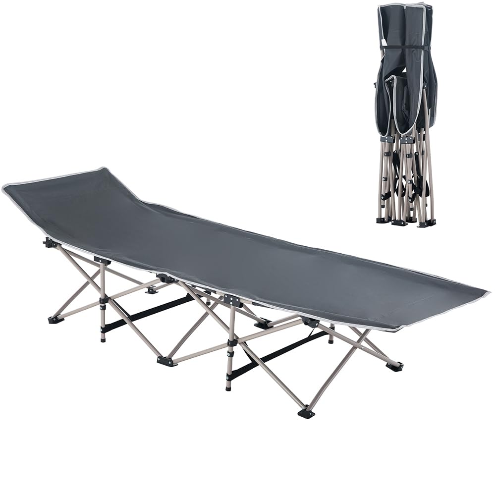 Shally Dogan Brandina Lettino da Campeggio Richiudibile Salvaspazio, Letto Pieghevole Sdraio per Esterni, Giardino, Balcone, Terrazzo, Camping, Chiusura Slim, Portatile e Comodo