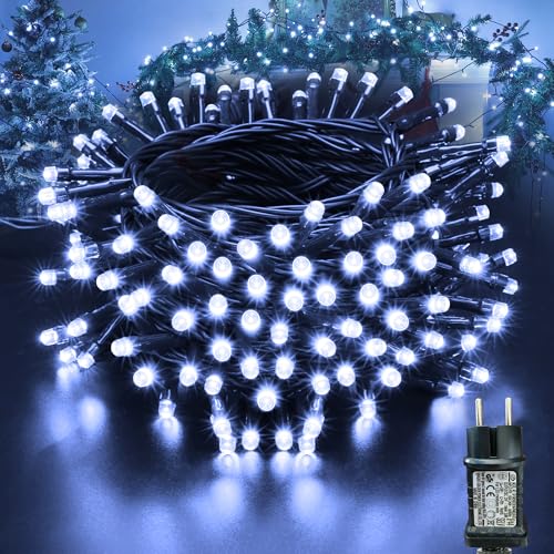 Moxled Lichterkette Weihnachtsbaum - 10M 100 LED Weiß Lichterkette...