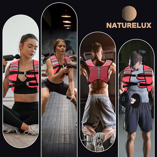 Image of NATURELUX Weighted Vest Men or Women - 5 /10 /15 /20 /25 /30lbs Weights with Reflective Stripe, Weighted Vest for Workout Equipment for Strength Training Running - Walking Weight Loss
