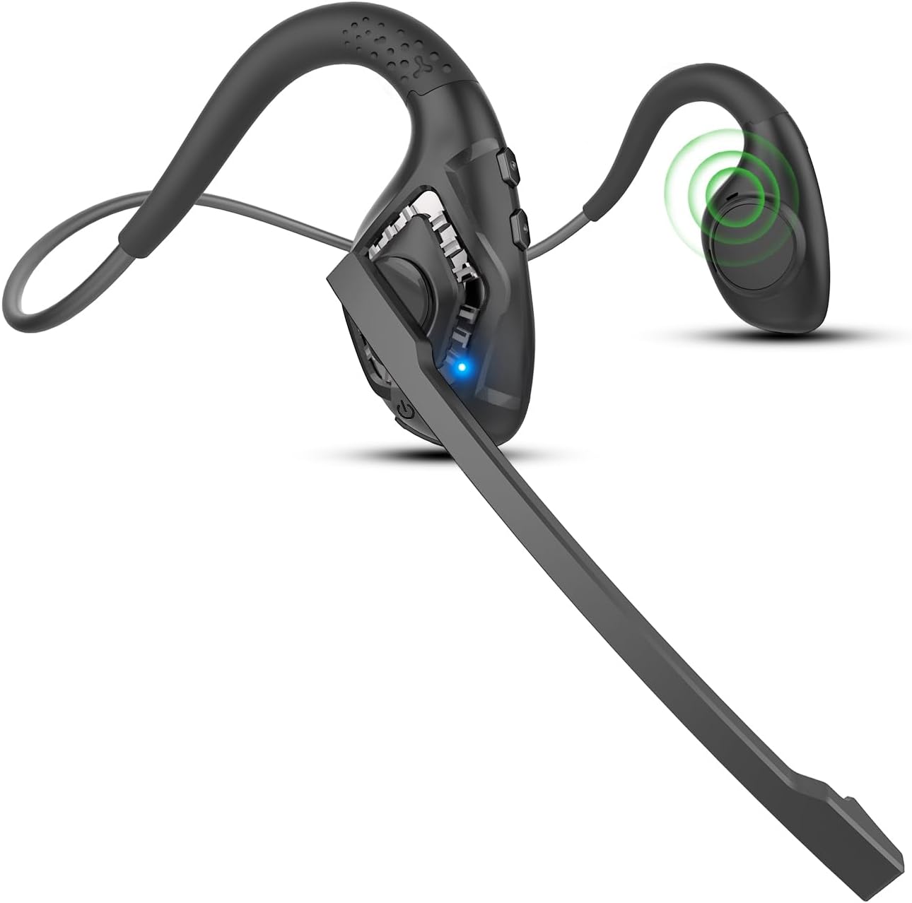 iDIGMALL Trucker Bluetooth 5.0 Headset for Cell Phones, Wireless Headphones w/Mic, Noise Cancelling Office Headset w/Charging Base for PC Laptop Call Center Skype (Black)…