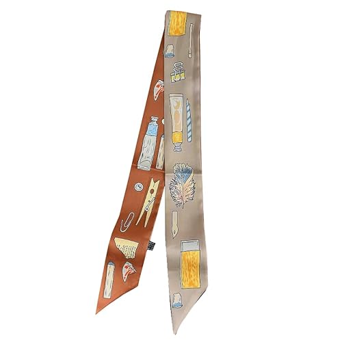 French Chic Fashion Ribbon handbag handle Neck Scarves Skinny Twill