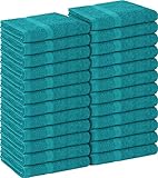 Utopia Towels, Salon Towel, Pack of 24, Not Bleach Proof, 16 by 27 Inches, Highly Absorbent Cotton Towels for Hand, Gym, Beauty, Spa, and Home Hair Care, Turquoise