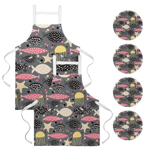Tablier de cuisine réglable anti-taches pour pâtisserie et nettoyage